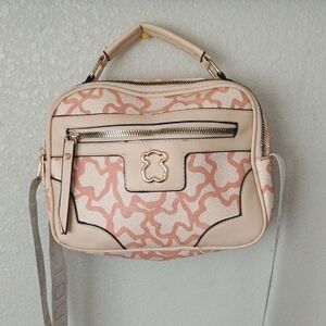 Cream and Pink Crossbody Bag
